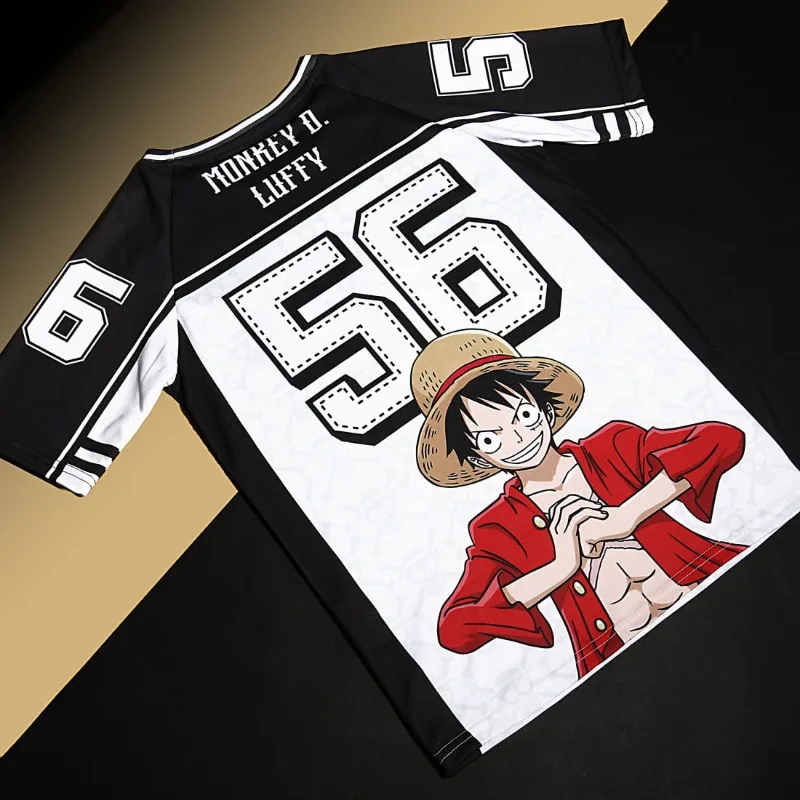 One Piece Luffy full print sports jersey.Quick dry polyester,big number 56 & Luffy character print. Must-have for One Piece fans