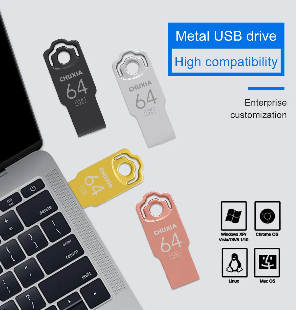 10PCS/Lot Metal USB Flash Drive 4GB 16GB Pendrive 32GB Pen Drive 64GB Memory Stick 128GB USB Stick Free Shipp Set Up LOGO U Disk