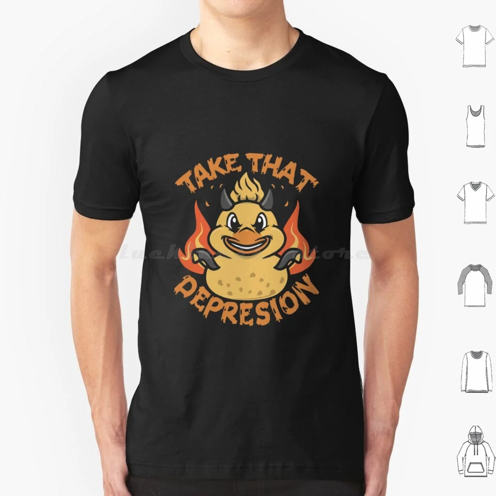 Lucifer Rubber Ducky T Shirt 6xl Cotton Cool Tee Rubber Duck Lucifer Take That Depression Depression Inspirational Alastor