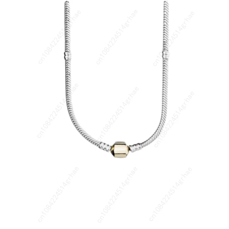 Vendita calda classica in argento sterling 925% a forma di cuore quadrato rotondo zircone collana in osso di serpente accessorio di gioielleria raffinata per le donne regalo
