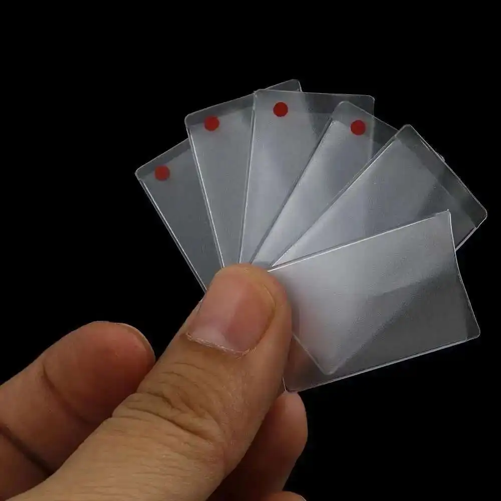 Transparent Clear Mini Vinyl Label Protector Cover Merchandise Price Display Pocket Jewelry Hang Tag Sleeves