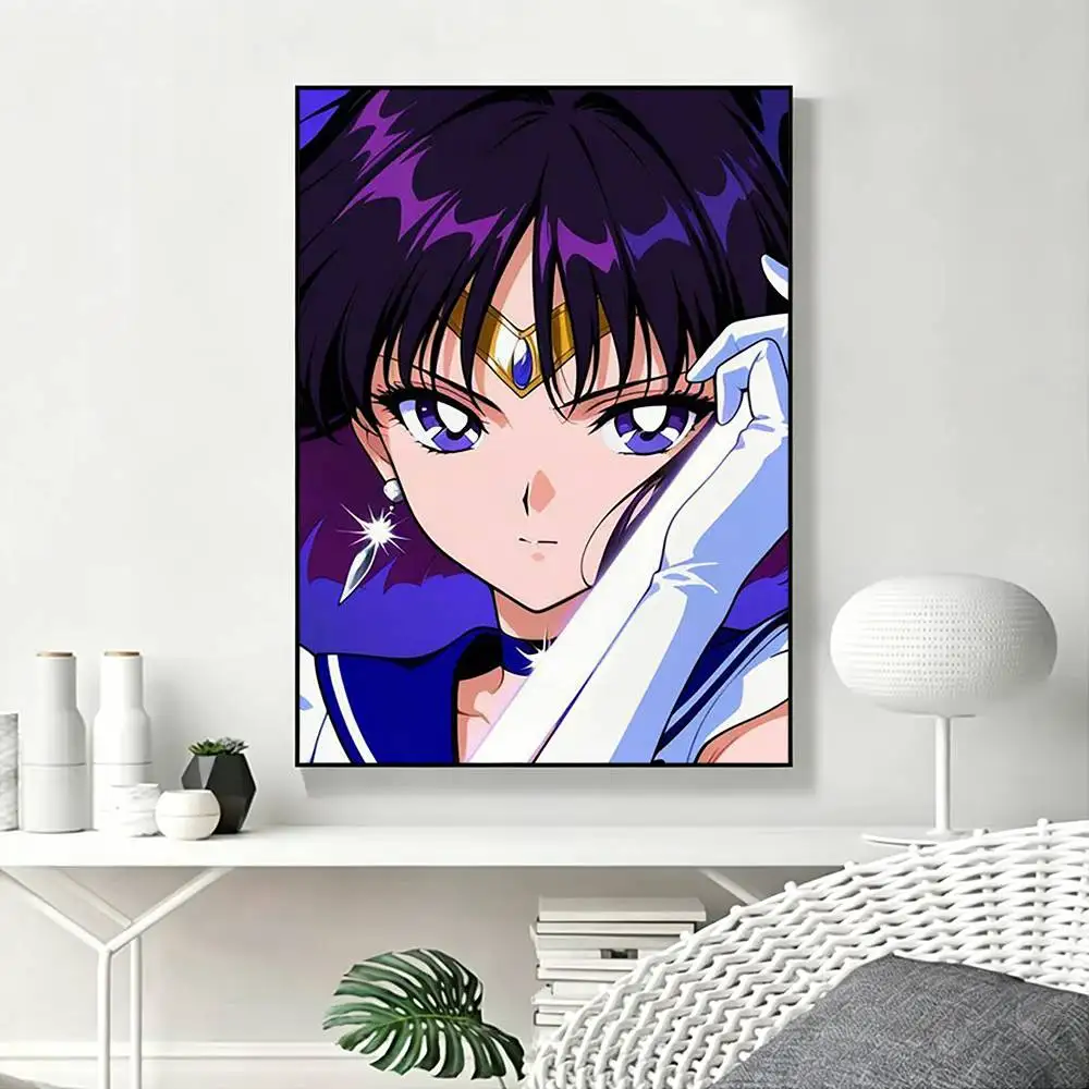 T-Tomoe H-Hotaru Princess Saturn Poster Waterproof Wall Art Sticker For Bar Living Room Vintage Decor High Quality Print Gift