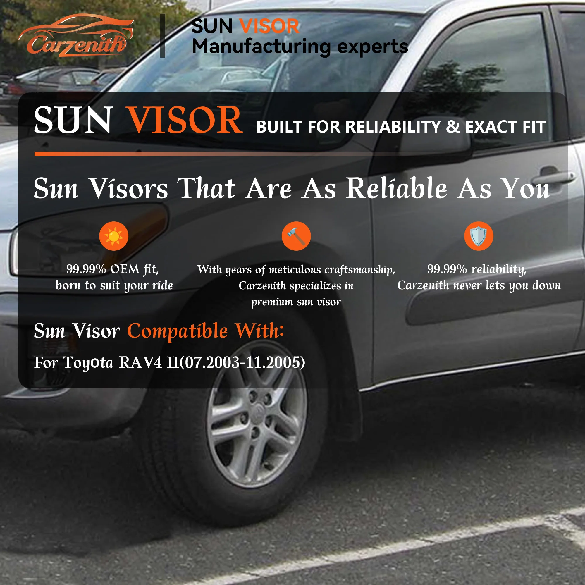 Sun Visor For Toyota RAV4 II SUV 2003 2004 2005 Sunvisor Gen2 XA20 74320-42420-B0 74310-42370-B0 A0