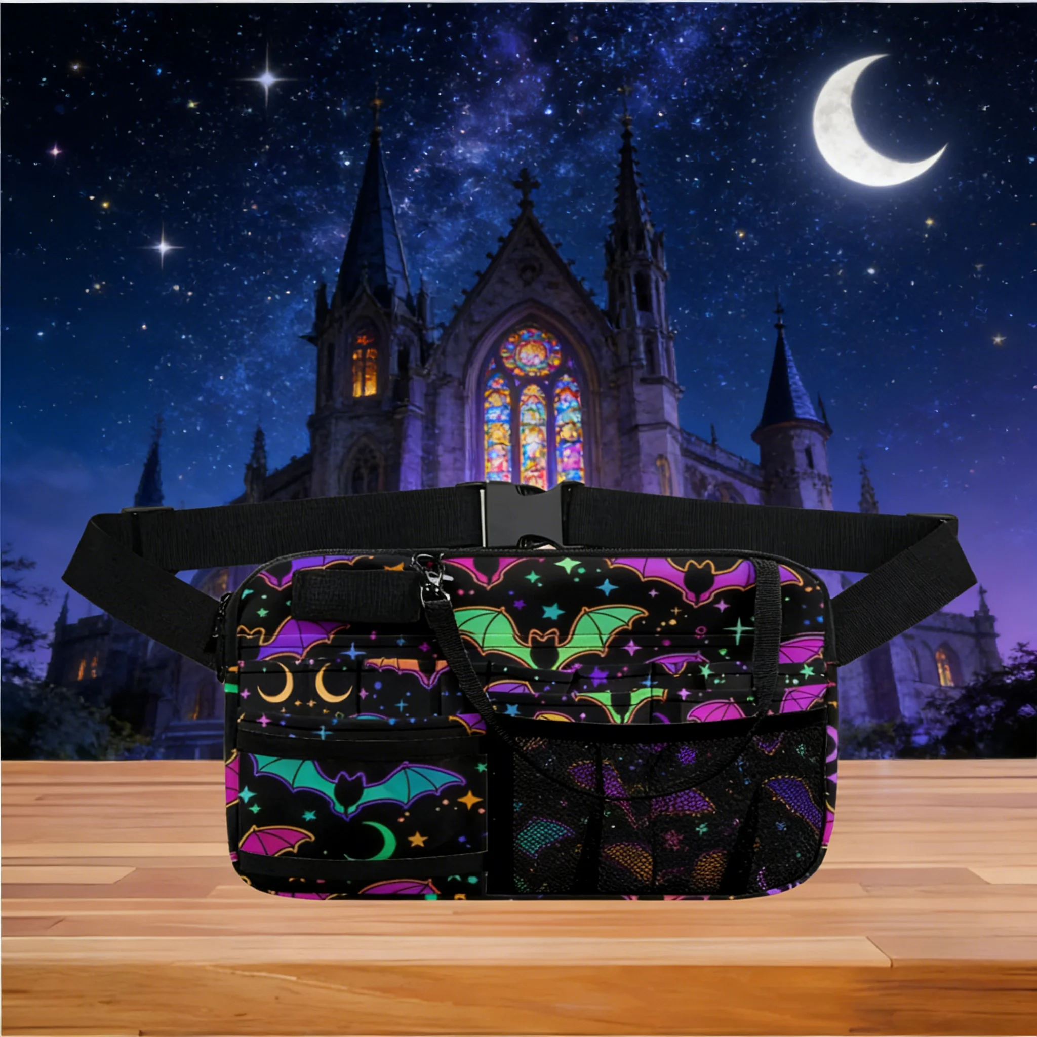 rainbow-nurse-fanny-pack-for-travel-medical-organizer-belt-for-tour-guide