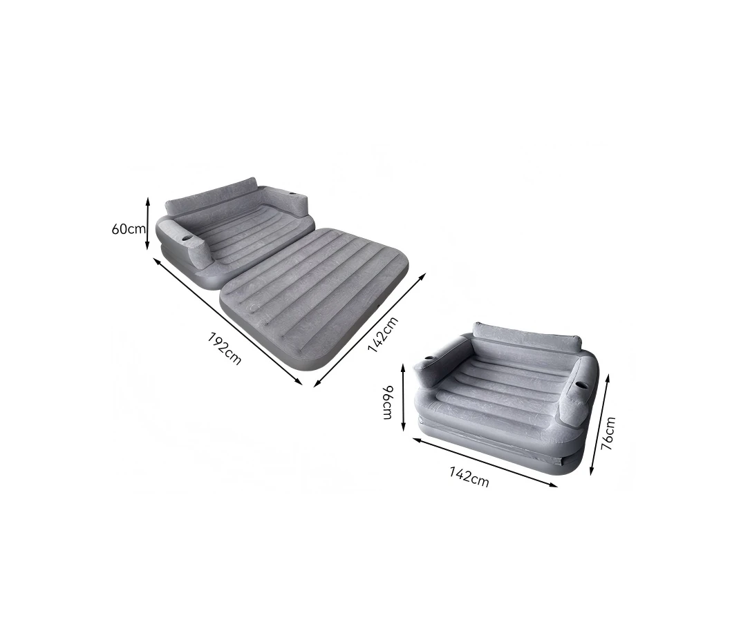 Hot Sell Double Thick Inflatable Sofa Bed, Automatic Fold Portable Air Mattress for Music Festival  air pump and storage bags