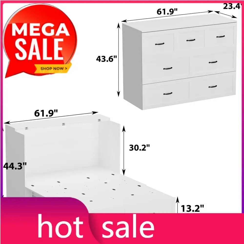 

Акция: Многофункциональная настенная кровать размера Queen с местом для хранения и встроенной розеткой, белая