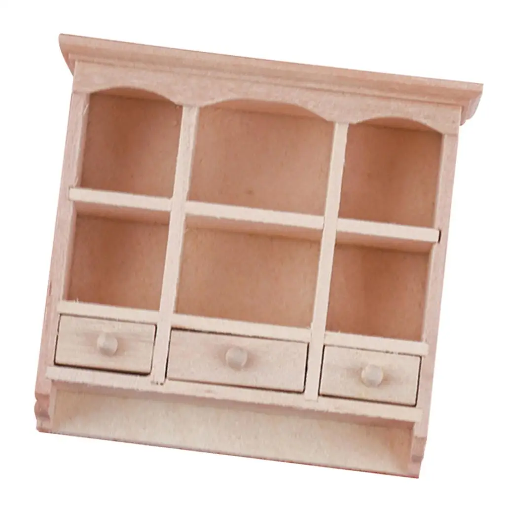 12th Dolls House Toy Cupboard Cabinet with Drawers Model Living Room Decor