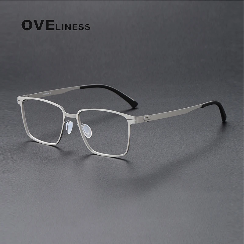 

Ultra Light Pure Titanium Glasses Frame Men Vintage Square Prescription Myopia Big Eyeglasses Frame Male Luxury Brand Eyewear