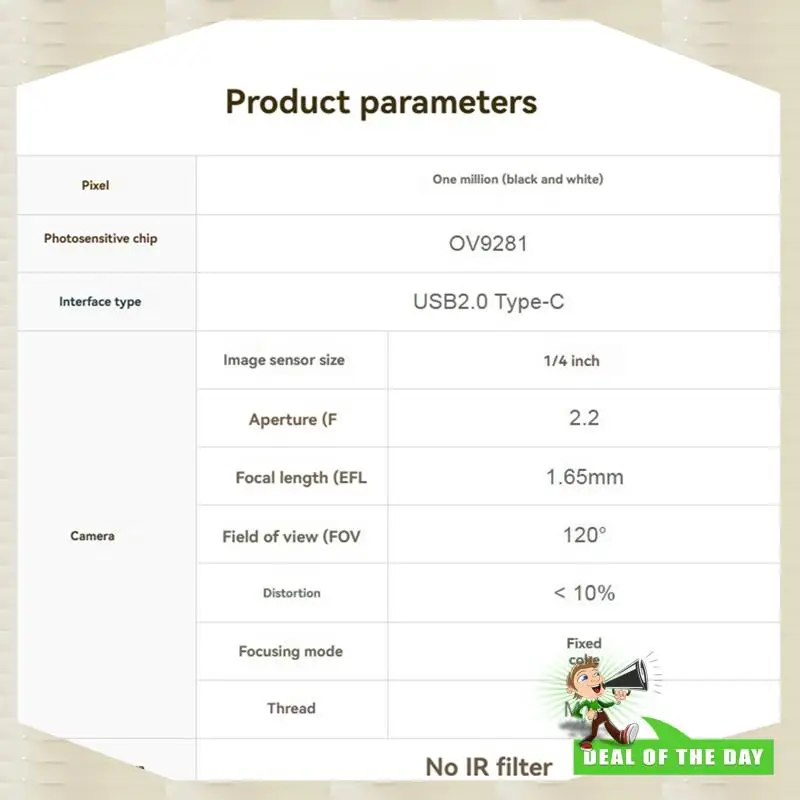 24-Hour Delivery OV9281 USB 1MP Camera Module 1280X720 120FPS High Frame Rate Global Shutter 120 Degree FOV