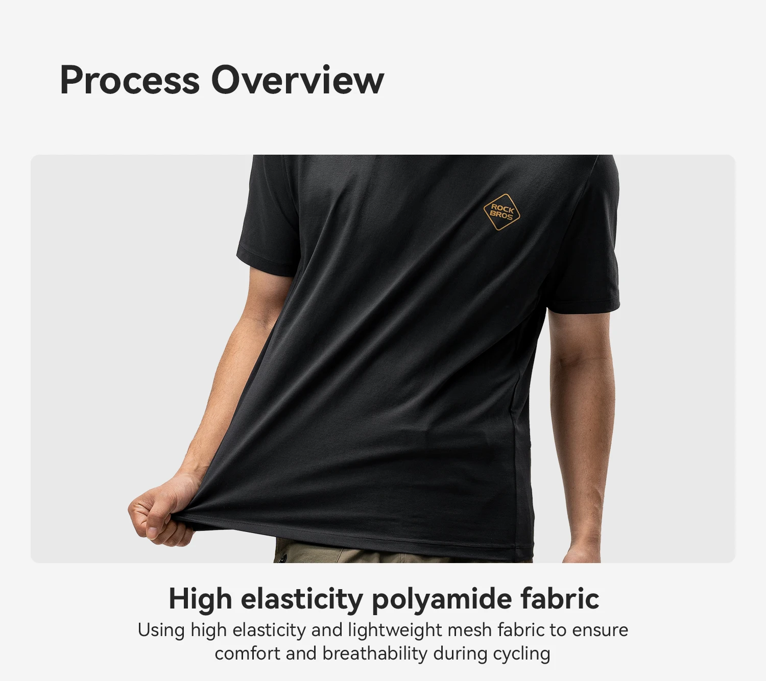 ROCKBROS Sommer-Radtrikot elastisch schnell trocknend atmungsaktiv kurzärmelig T-Shirt für Herren und Damen Fahrradbekleidung alltägliche Freizeitkleidung – Detail 9