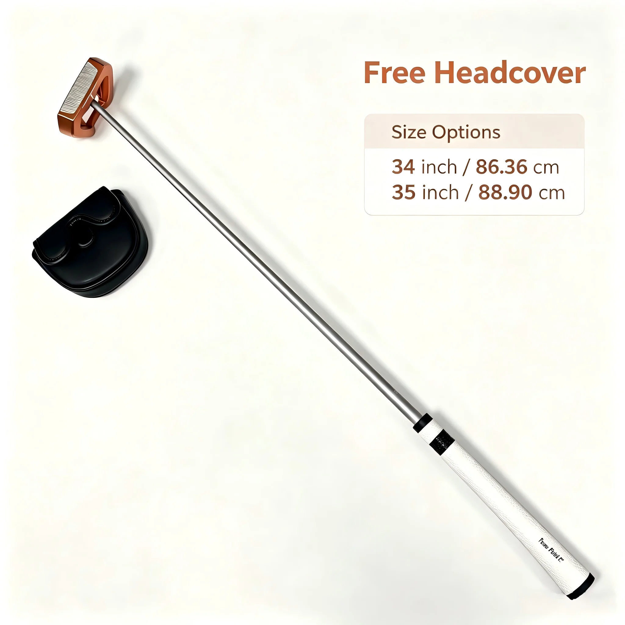 TWX Men Golf Mallet Putter Large Head 2° Pistol Grip Adjustable Weight Screw 34 35 Inch 3 Colors Optional with Headcover