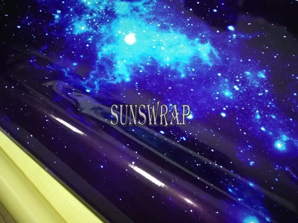 HD Galaxy Printed Vinyl Color Shift Sticker - Dreamy Galaxy Camo Design Color Change Sticker 1.52x20m/roll for Car Customization