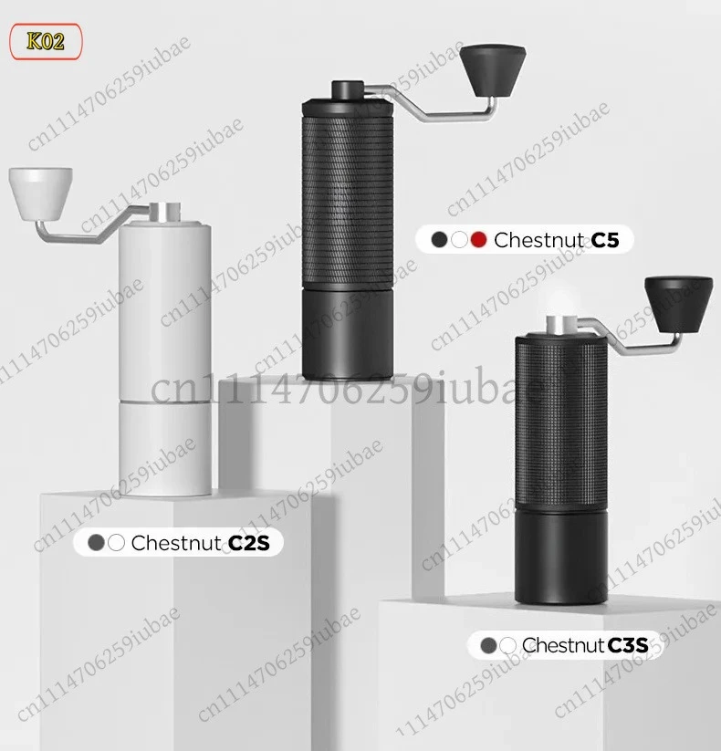 LD_Manual Coffee Grinder Hand Crank Burr Mill Adjustable For Home Barista Espresso Drip C5 C3S