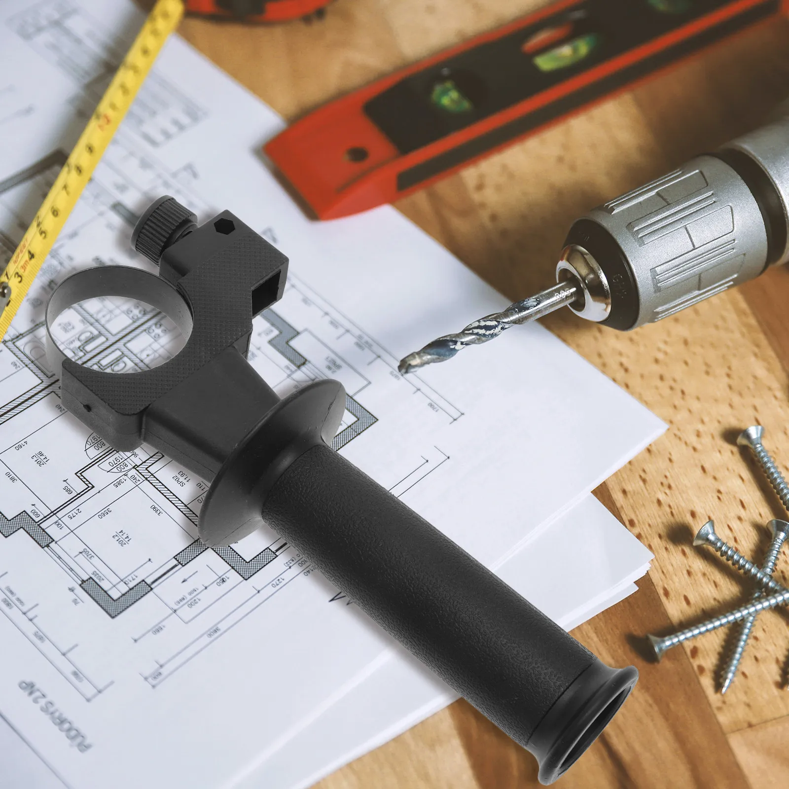 

Прочная рукоятка для электрического молотка со сменной боковой рукояткой, нескользящая, регулируемая, для ударных дрелей, для тяжелых работ и точного домашнего использования