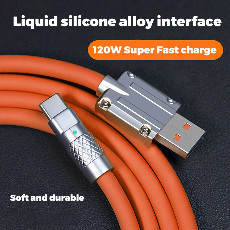 Zinc Alloy PD60W Thickened Large Current For Apple Android Bending Resistance Date Line C-C USB-C Silica Gel Fast Charge Line