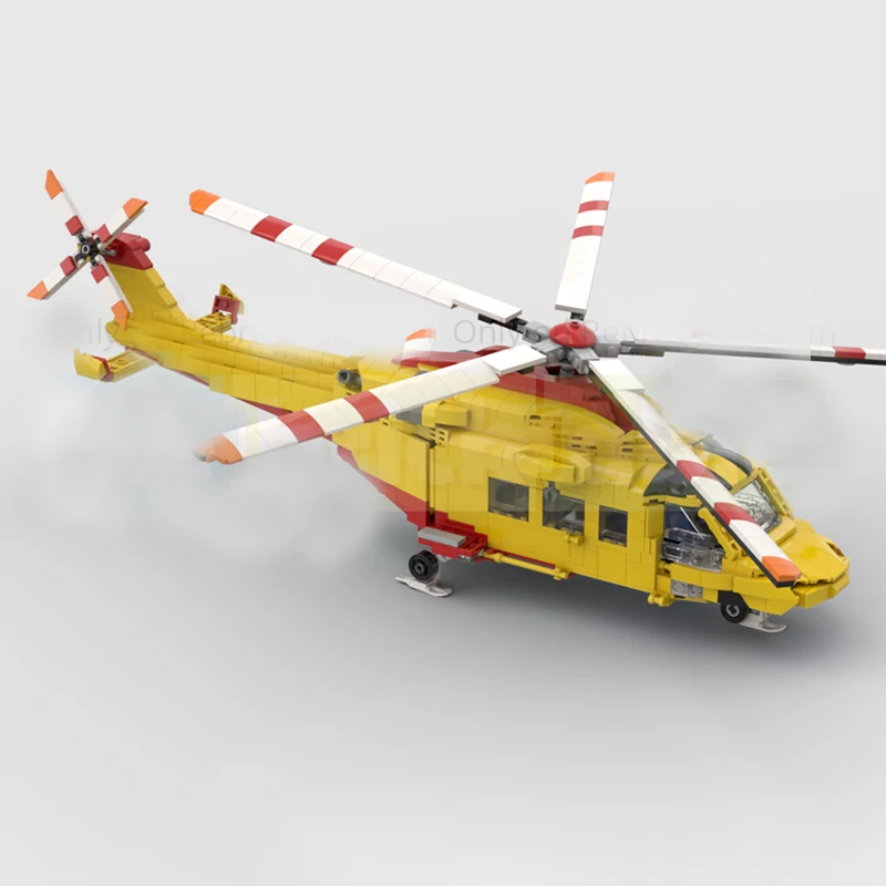 منتج جديد رائع MOC اللبنات العسكرية نموذج الإيطالية الإنقاذ هليكوبتر التكنولوجيا وحدات لعبة أطفال DIYAassembly #5