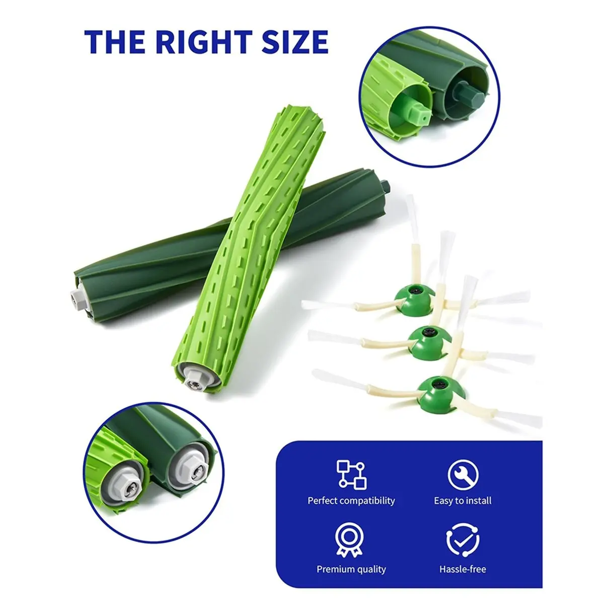 For E, I & J Series Robot Vacuum Accessories: Dual Multi- Brushes & HEPA Filters