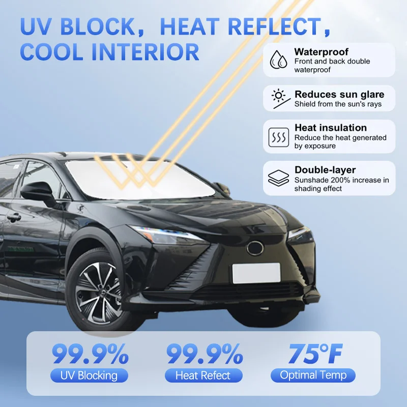 Car Windshield Sun Shade For Lexus RZ 300 RZ450e RZ300e RZ450 Sunshade Sun Visor Protector Blocks UV Rays Summer Car Accessories