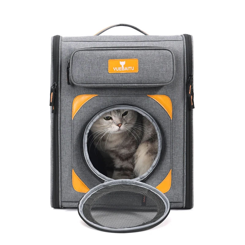 Mochila multifuncional respirável para animais de estimação, espaçosa, respirável, portátil, ventilada, confortável, grande capacidade, viagem, gatos e cães