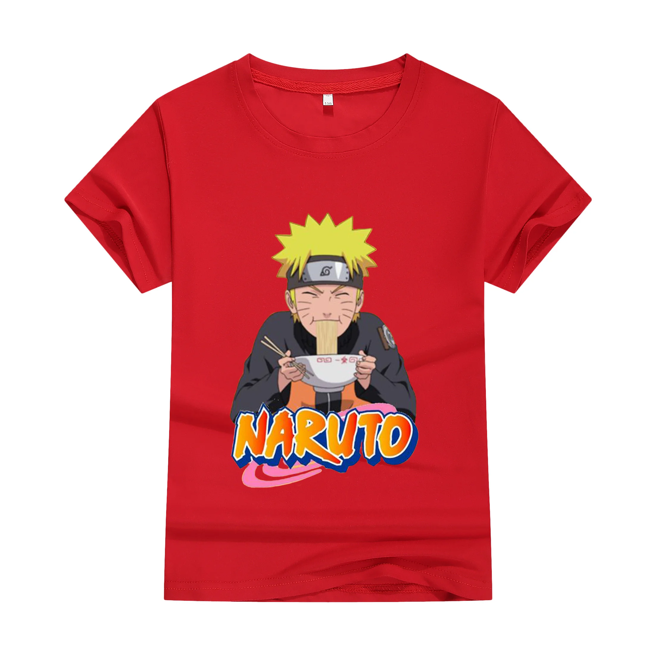 Summer Narutos T-shirt Children's Street Wear Round Neck Short Sleeve T-shirt Top Funny Cartoon Boys Sasuke Kakashi T-shirt