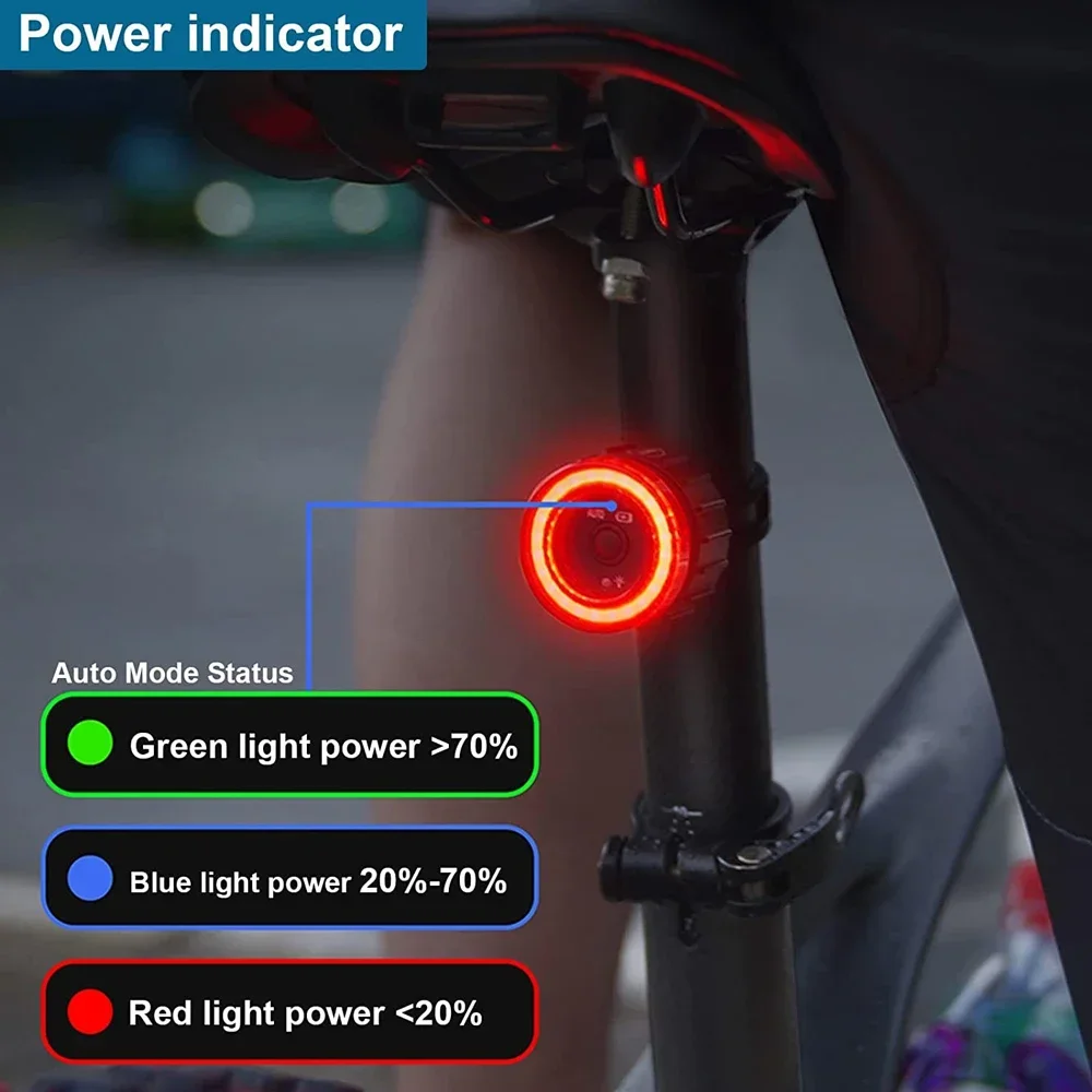 X-TIGER Smart Bicycle Tail Light LED Mountain Bike Lights Waterproof Bicycle light Alert Bike Rear Light MTB Road Bike Lamps