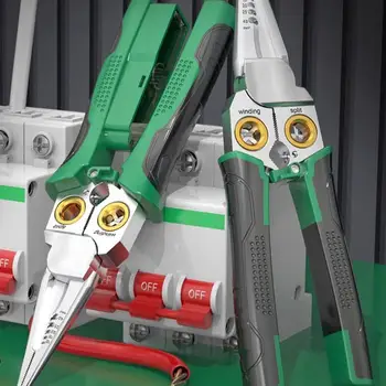 8 in1 pinza spelafili multifunzionale pinza spelafili a crimpare per avvolgimento di fili elettricisti strumenti manuali di misurazione