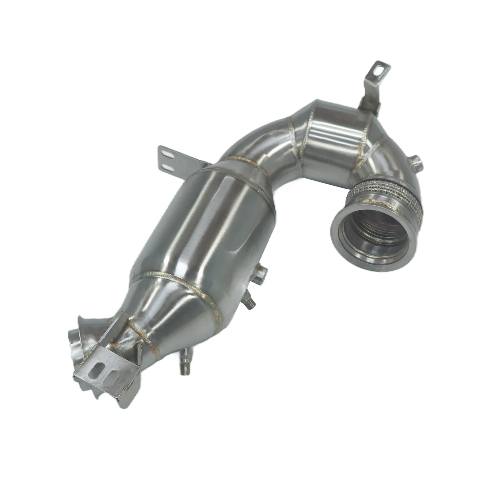 JIAJUN High Performance 304 Stainless Steel 1.5mm Thick Brushed Finish Universal Exhaust Straight Header Downpipe for GT50