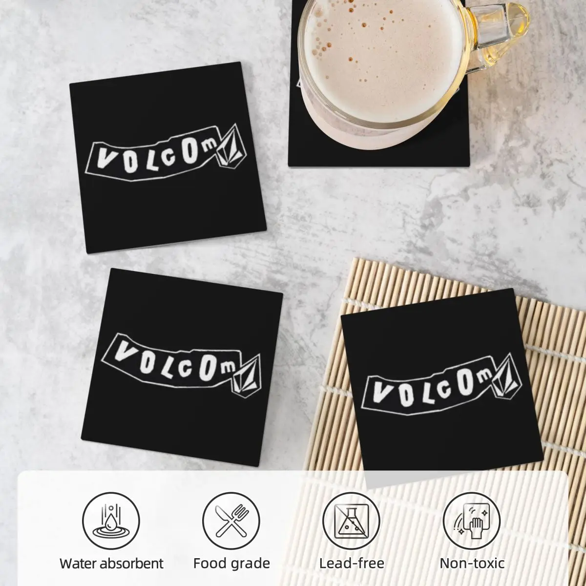 V-Volcom شعار كوستر السيراميك الخبز حصيرة الجدول الديكور والاكسسوارات حصيرة للمطبخ المفارش لطاولة العشاء القهوة حصيرة