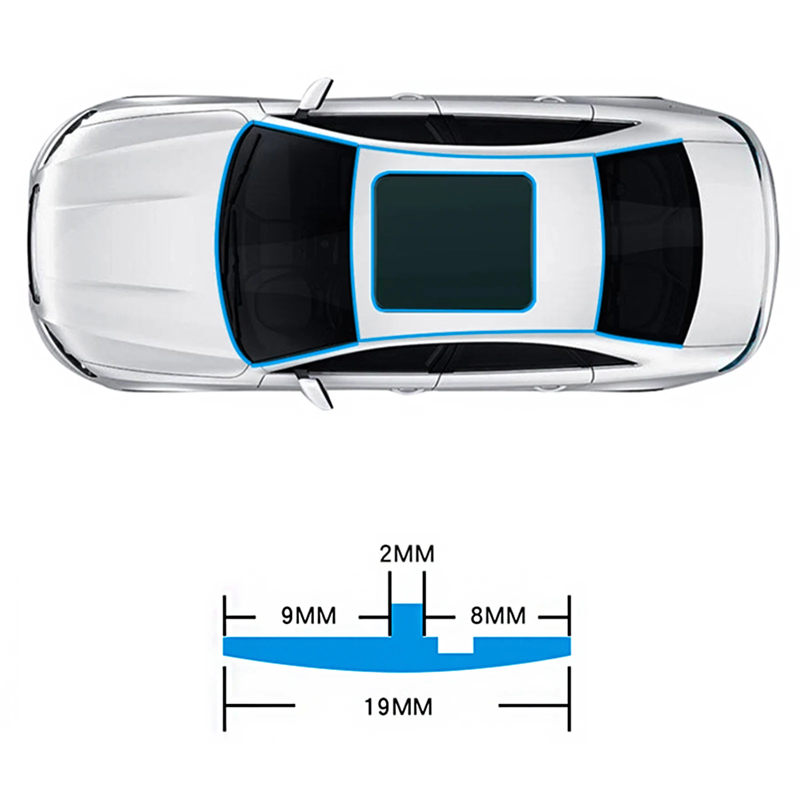 4m Universal Rubber Car Seal Strip Sticker Weatherstrip Window Roof Windshield Waterproof Dustproof Noise Insulation Protector
