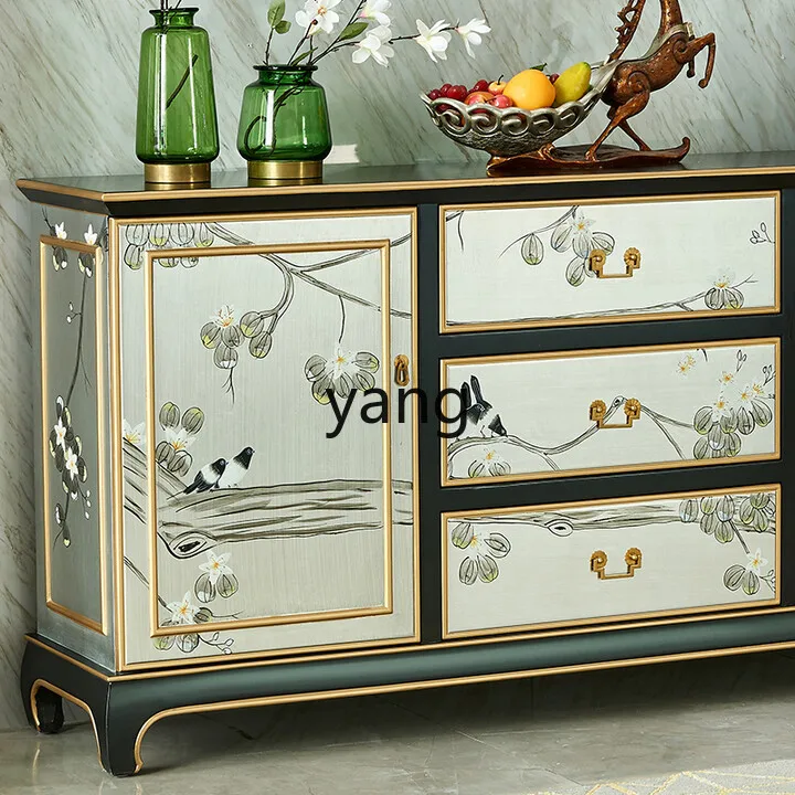 LZR entrance entrance hall decorative cabinet painted new Chinese display storage cabinet