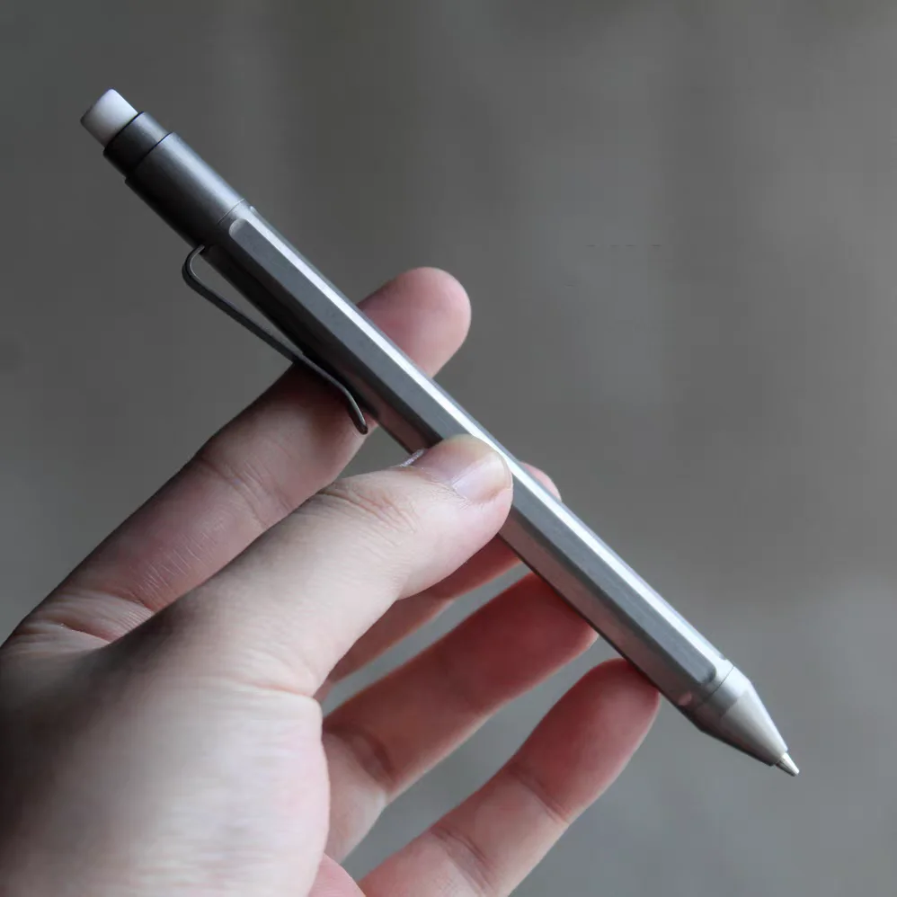 EDC Titanium Alloy Mechanical Pencil with Ultem PEI Barrel, Precision Press Mechanism for Engineering and Drafting