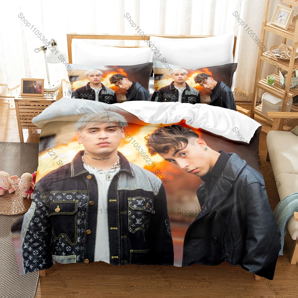 Tiago PZK Latin Rap Singer Bedding Set 3Pcs 1 Duvet Cover+2 Pillowcases 3D Print Soft Microfiber Bedroom Home Bed Linens