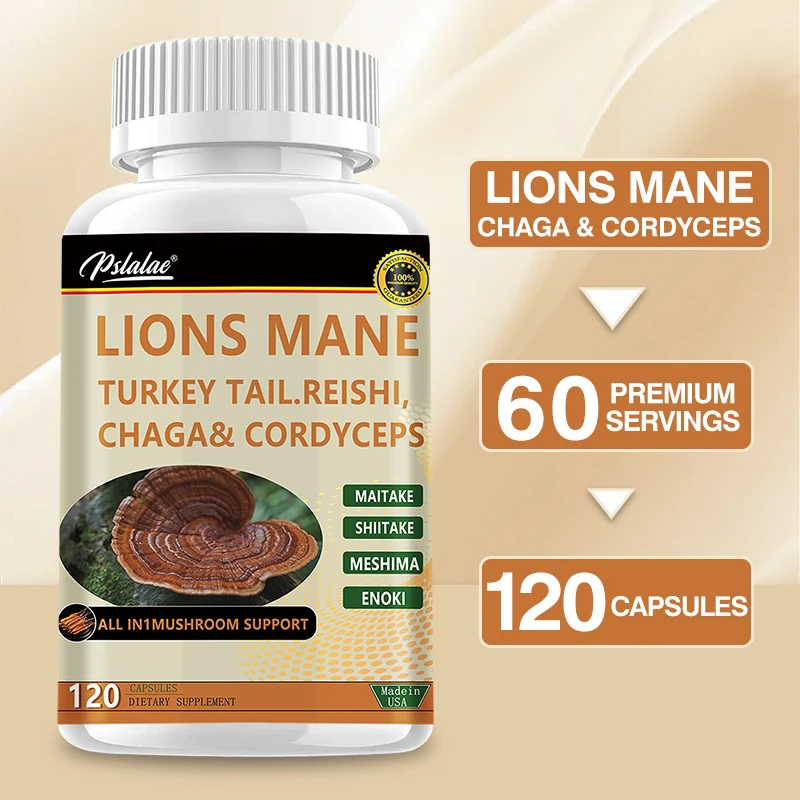 Lion's Mane Supplement - Brain Supplement for Memory and Concentration Enhancement, Cognitive and Immune Support