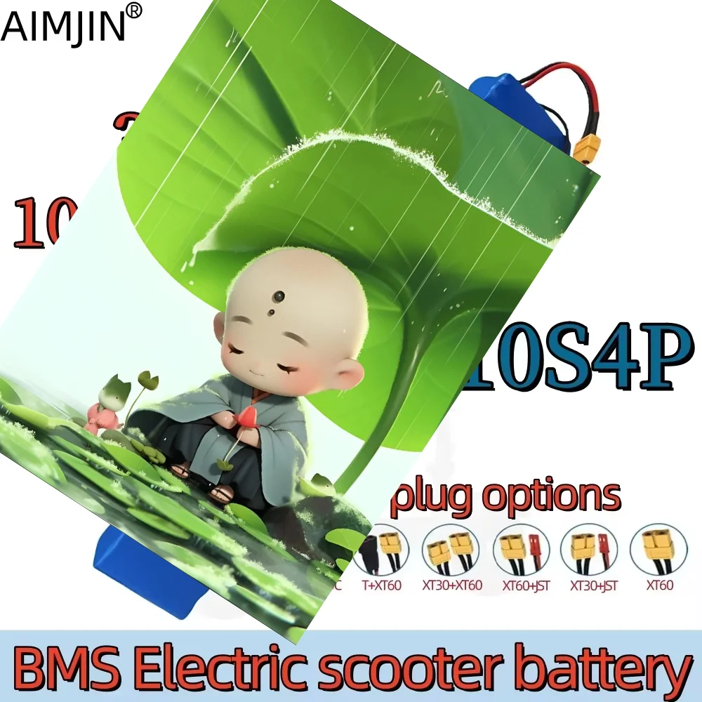 

36V 10400mAh 10S4P battery pack with built-in BMS 500W high-power modified bicycle scooter electric car battery with charger