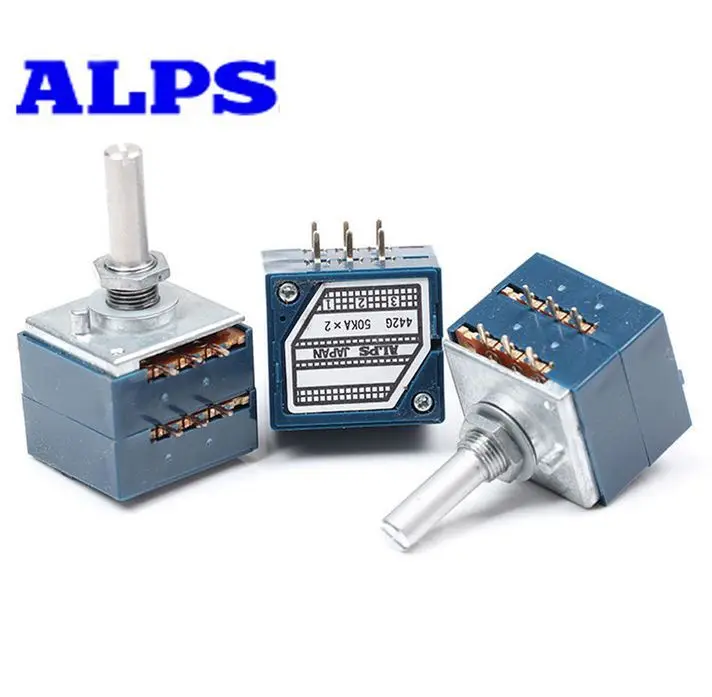 2pcs 100% Original Japan ALPS 27 Type blue Volume Potentiometer 2X50K