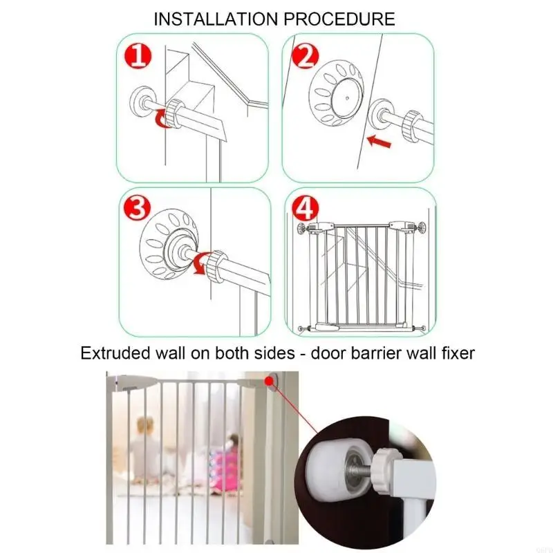 Set of 4pcs Wall Protectors Wall Guard Pad for Baby Gate Pet Small Space and Easy Installation No Screws Needed