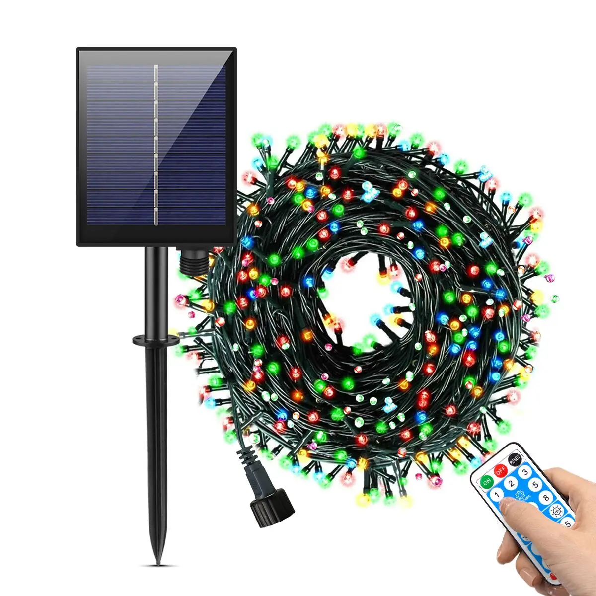 USB/Solar Fast Rechargeable LED Light String 1200mAh Battery Remote Control Patio Fairy Light For Outdoor Garden Christams Decor