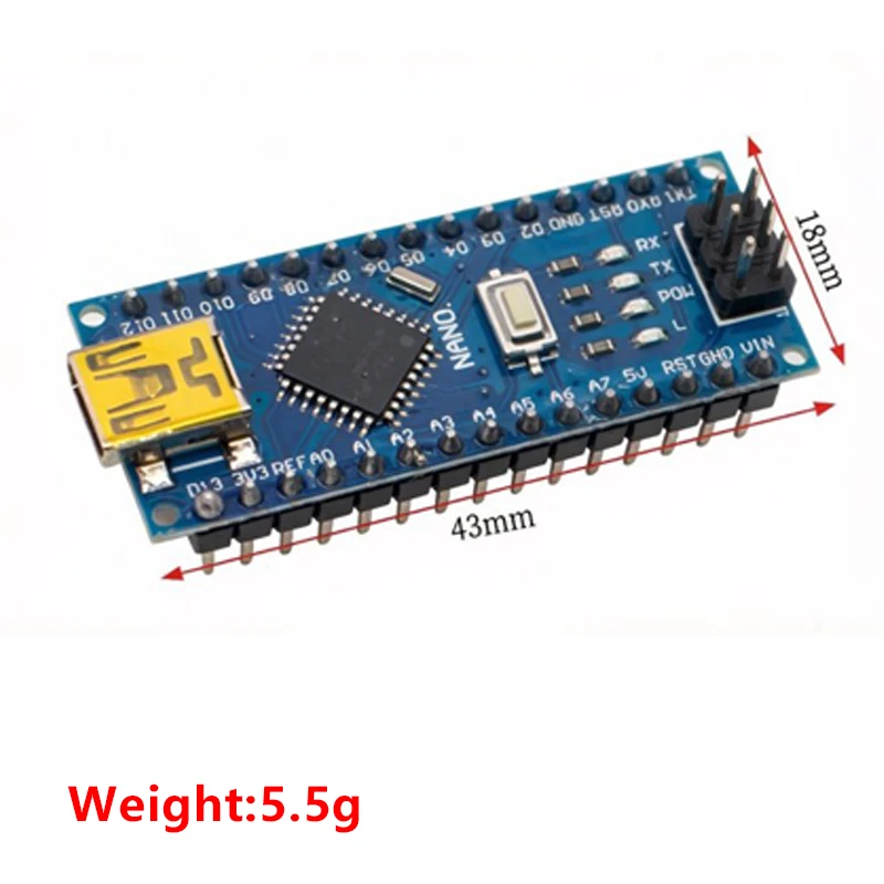 WAVGAT Nano V3.0 ATMEGA328P Development Board, CH340/FT232 Improved Version, Compatible with Arduino Projects