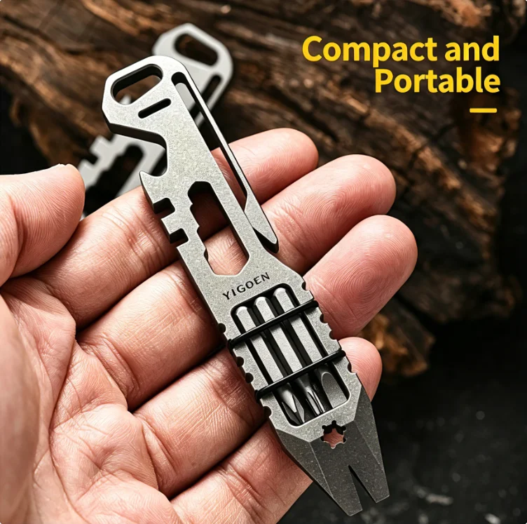 EDC Titanium Alloy Crowbar Pry Bar Bottle Opener Wrench Tools Hand Outdoor Camping Gear EDC Multifunction Tools Gift Collection