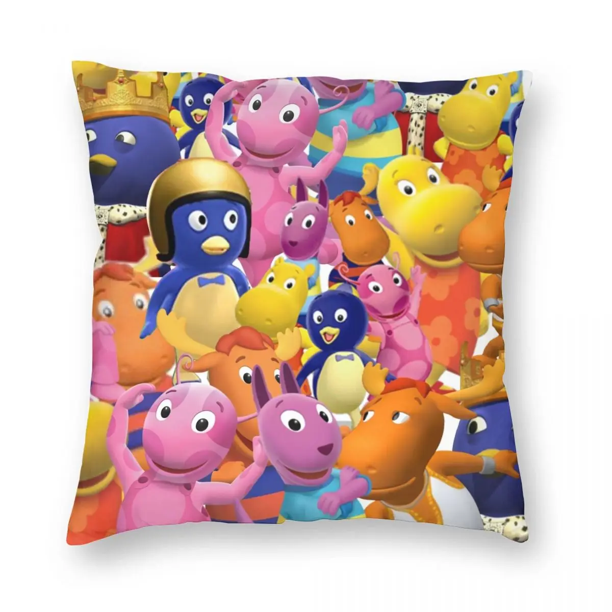 Backyardigans Collage Square Pillowcase Polyester Linen Velvet Creative Zip Decorative Throw Pillow Case Home Cushion Cover