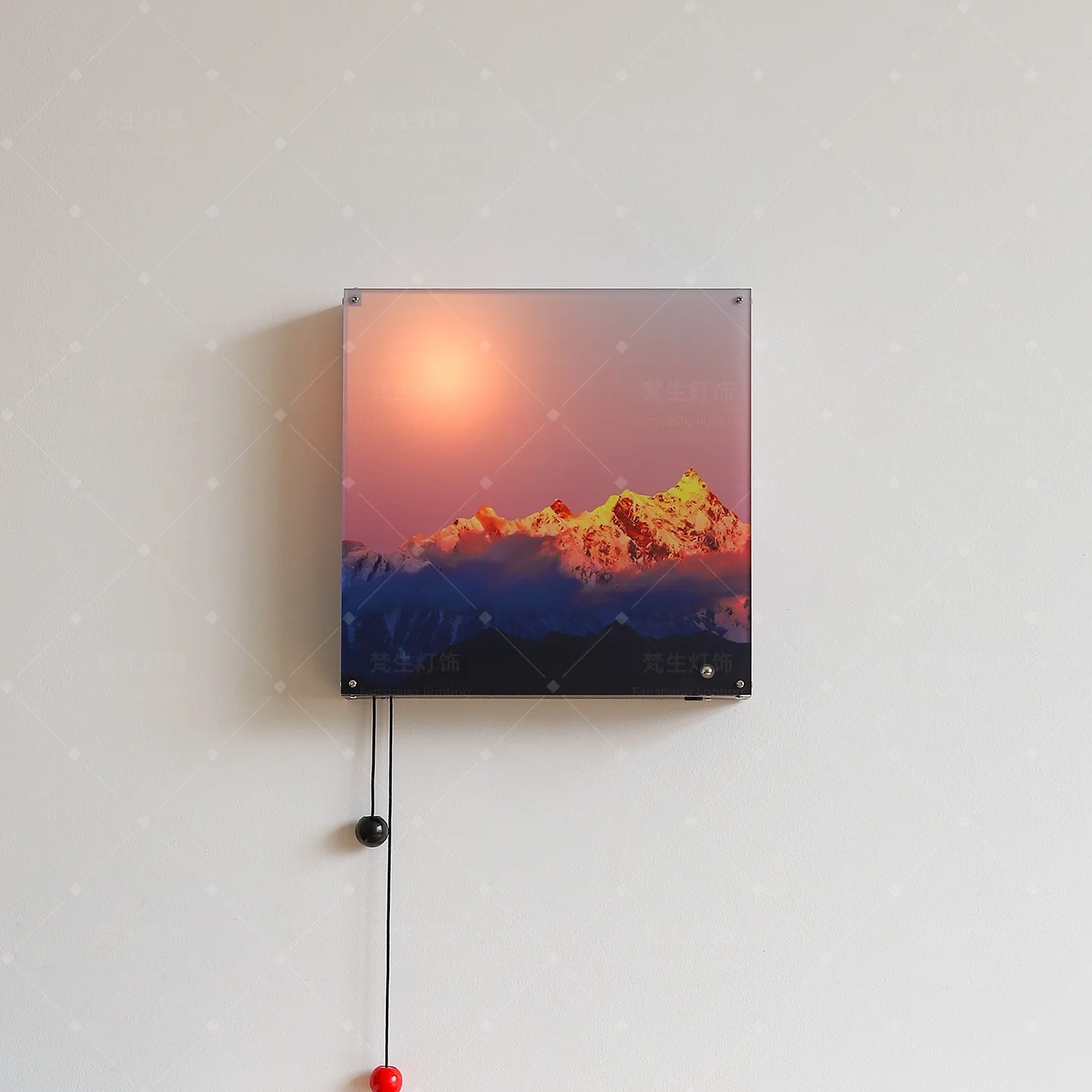 Retro Sunset Living Room Wall Lamp Wiring-free Bedroom Bedside Ambience Smart Charging Hanging Picture Decorative Lamp