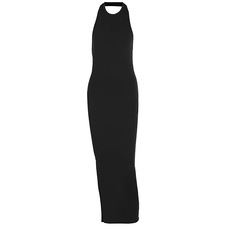 Europe et états-unis en été nouveau va va voom tempérament couleur unie col suspendu sans manches dos nu robe mince