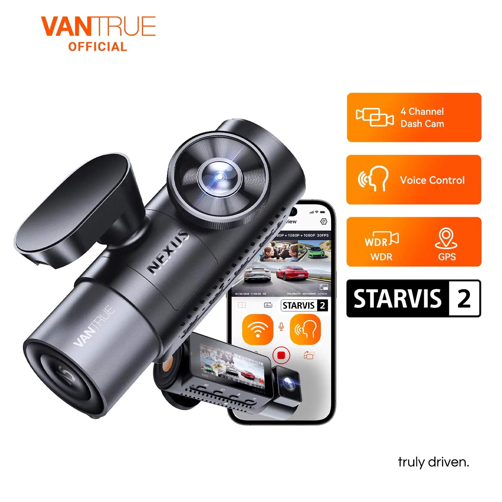Vantrue N5 DashCam 4 Channel WiFi 360° All Sides STARVIS 2 IR