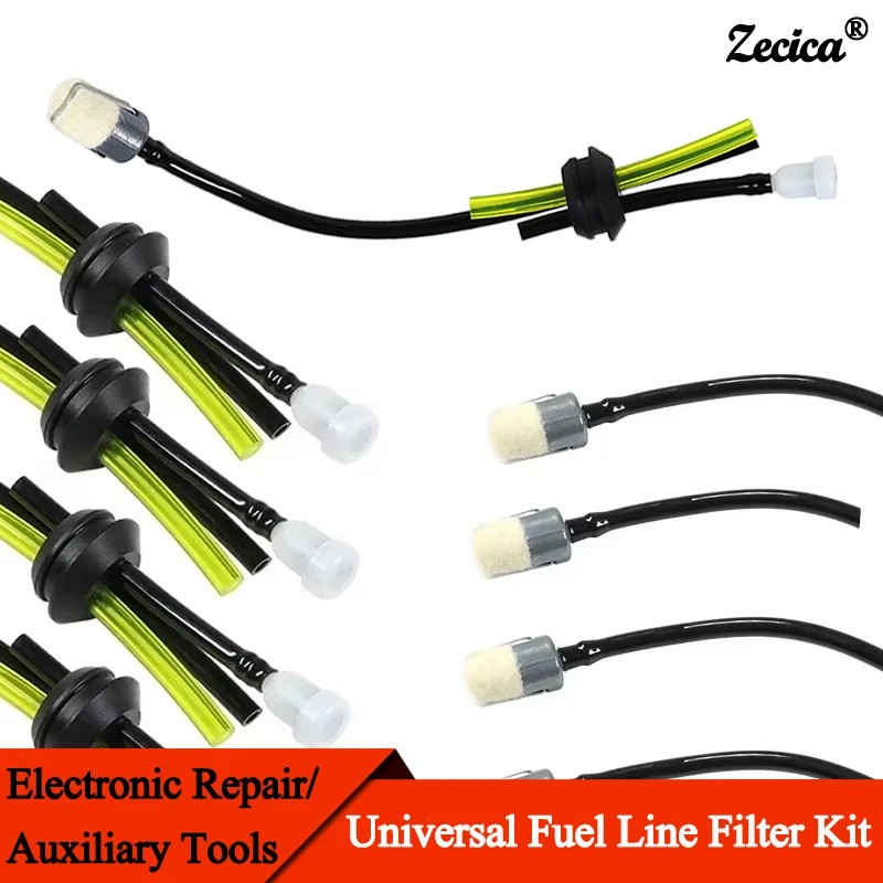 Universal Fuel Line Filter Kit Set Chainsaw Lawn Mower Grass Trimmer Fuel Tank Filter Universal Oil Pipe Fuel Hose Garden Tools
