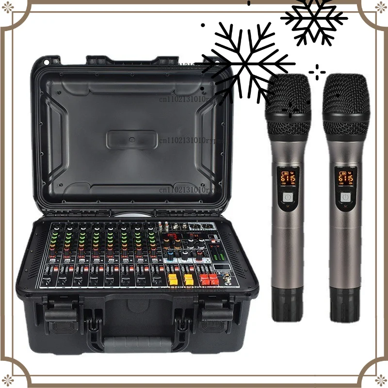 Home KTV Performance Mixer with Power Amplifier All-in-One Unit, Professional DSP Reverb, Bluetooth & Equalizer