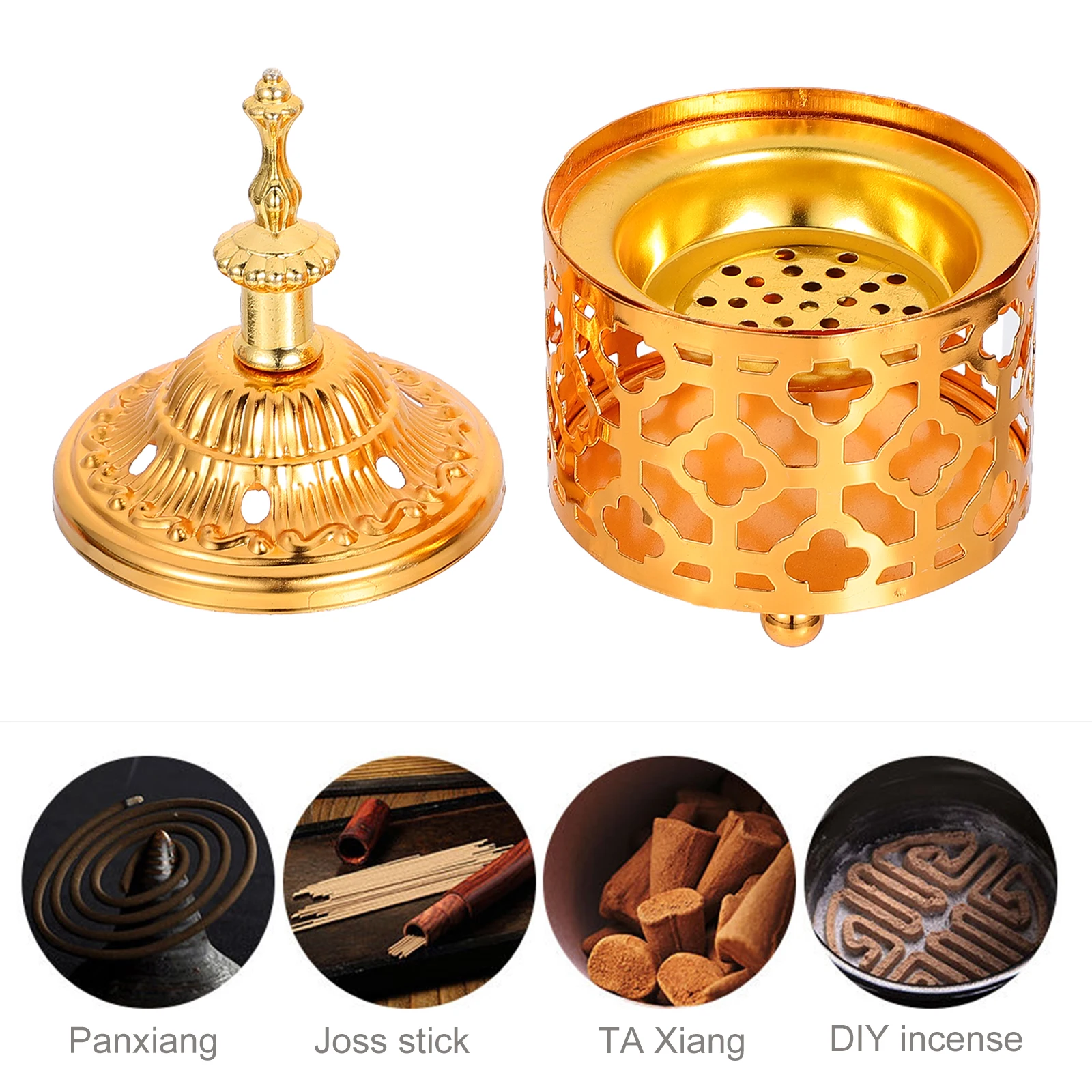 

Household Metal Incense Burner Ornaments Home Decor Black Wrought Iron Censer Insence Holder