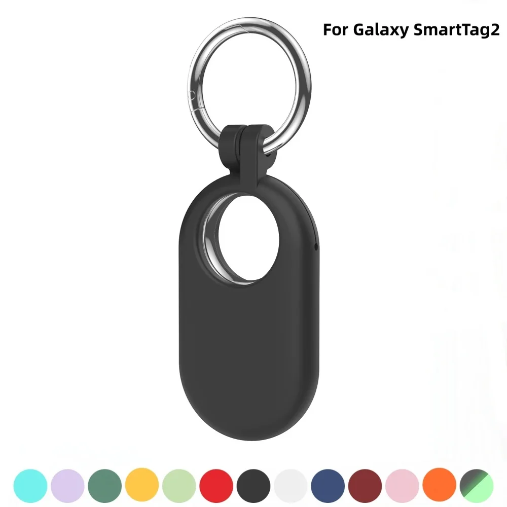 2024 New for Samsung Galaxy SmartTag2 Protective Silicone Case for Galaxy Smart Tag 2 with Key Ring for Keys Wallet Luggage Pets