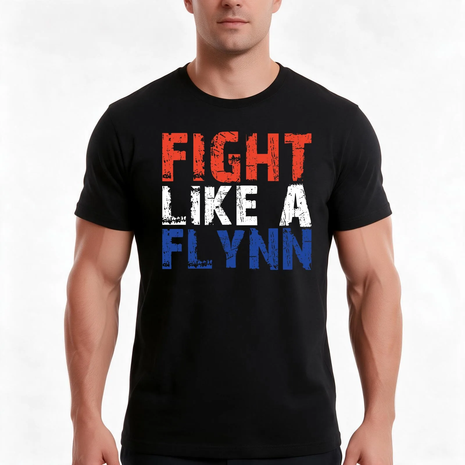 Fight Like A Flynn! T-Shirt, Summer Casual Cotton Tee, Oversized Streetwear Tops, Vintage Graphic Print, Loose Fit Short Sleeve