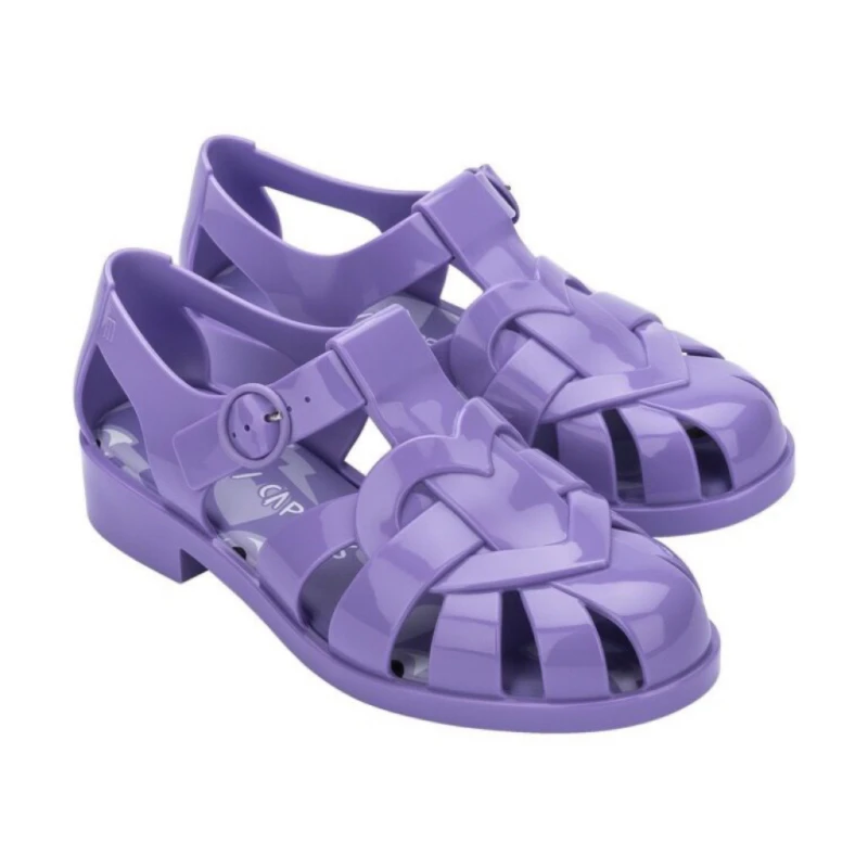 Summer 2024 New Mini Melissa Women\'s Rome Sandals Fashion Ladies Flat Heel Jelly Shoes Adult Girls Casual Sandals