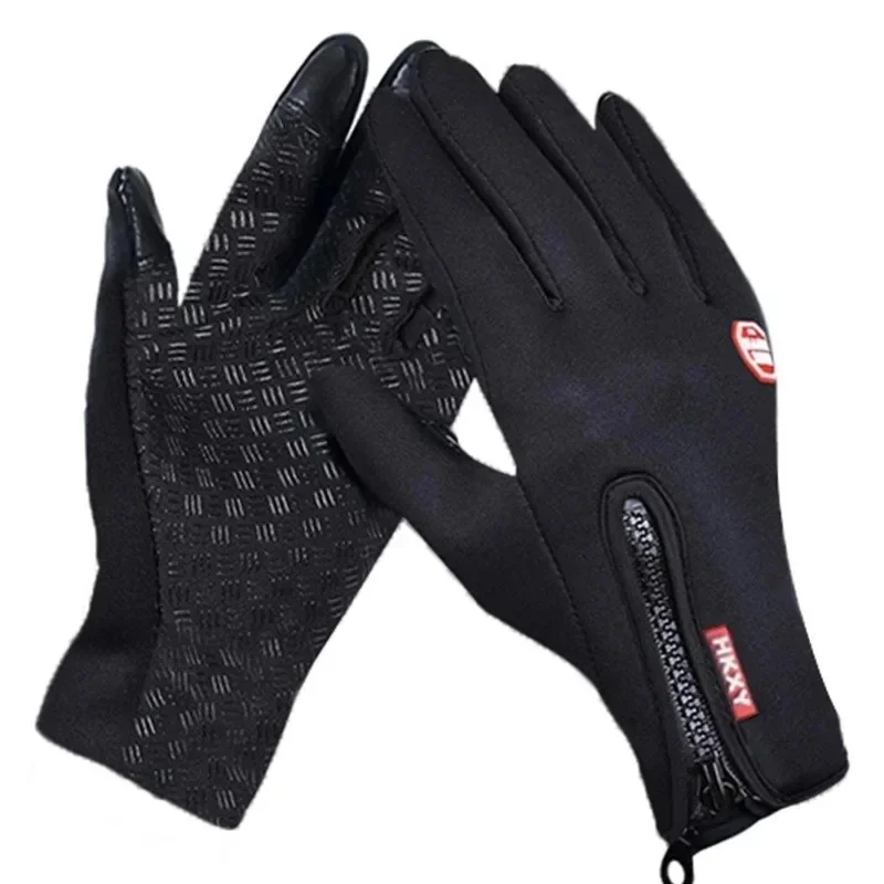 1-3Pairs Warm Gloves For Men Waterproof Windproof Cold Gloves Snowboard Motorcycle Riding Driving Warm Touchscreen Zipper Glove